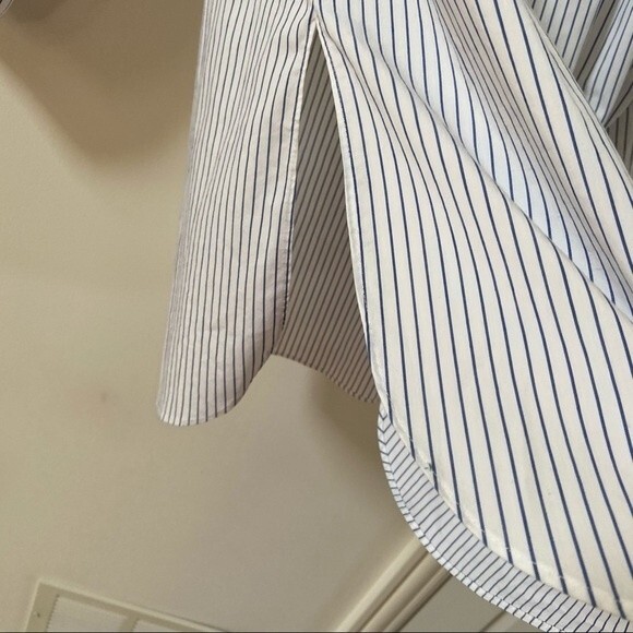 TIBI Stripe Off the Shoulder Smock Tunic Blouse 00 - Picture 5 of 14